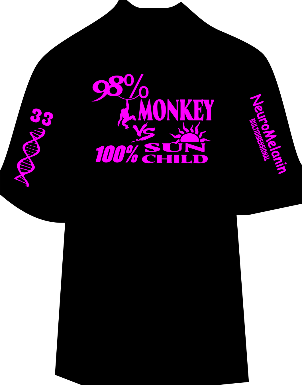 98% Monkey Pink n Black T-shirt