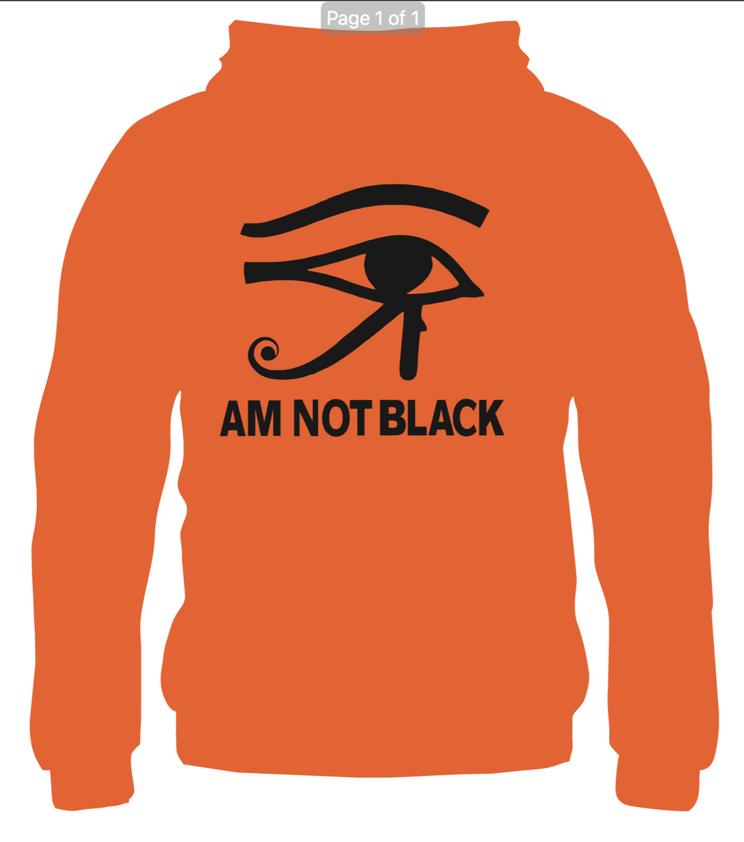 Orange Eye Am not Black Hoodie